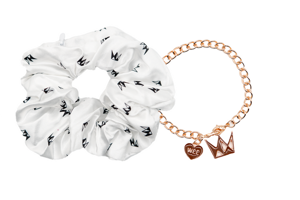 Scrunchie and Charm Pack - White